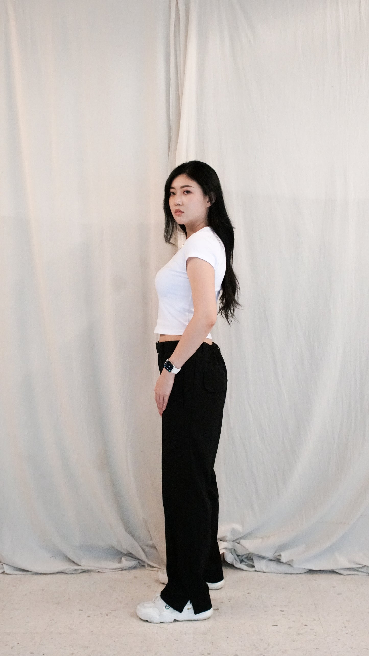 Smart Pleated Pants - Black