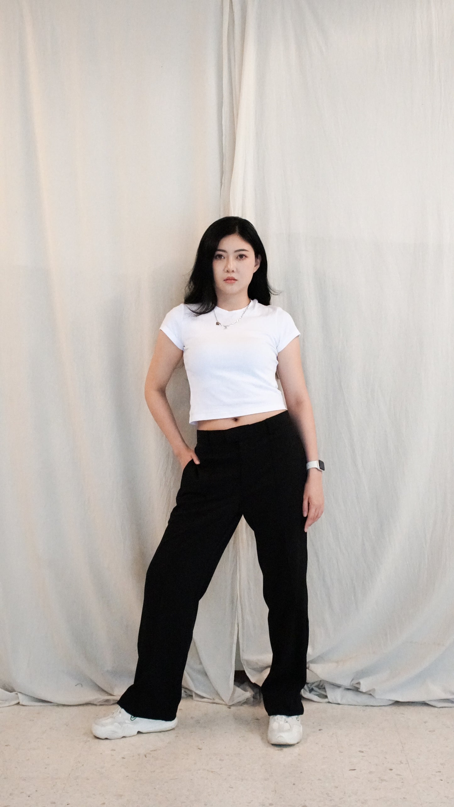 Smart Pleated Pants - Black