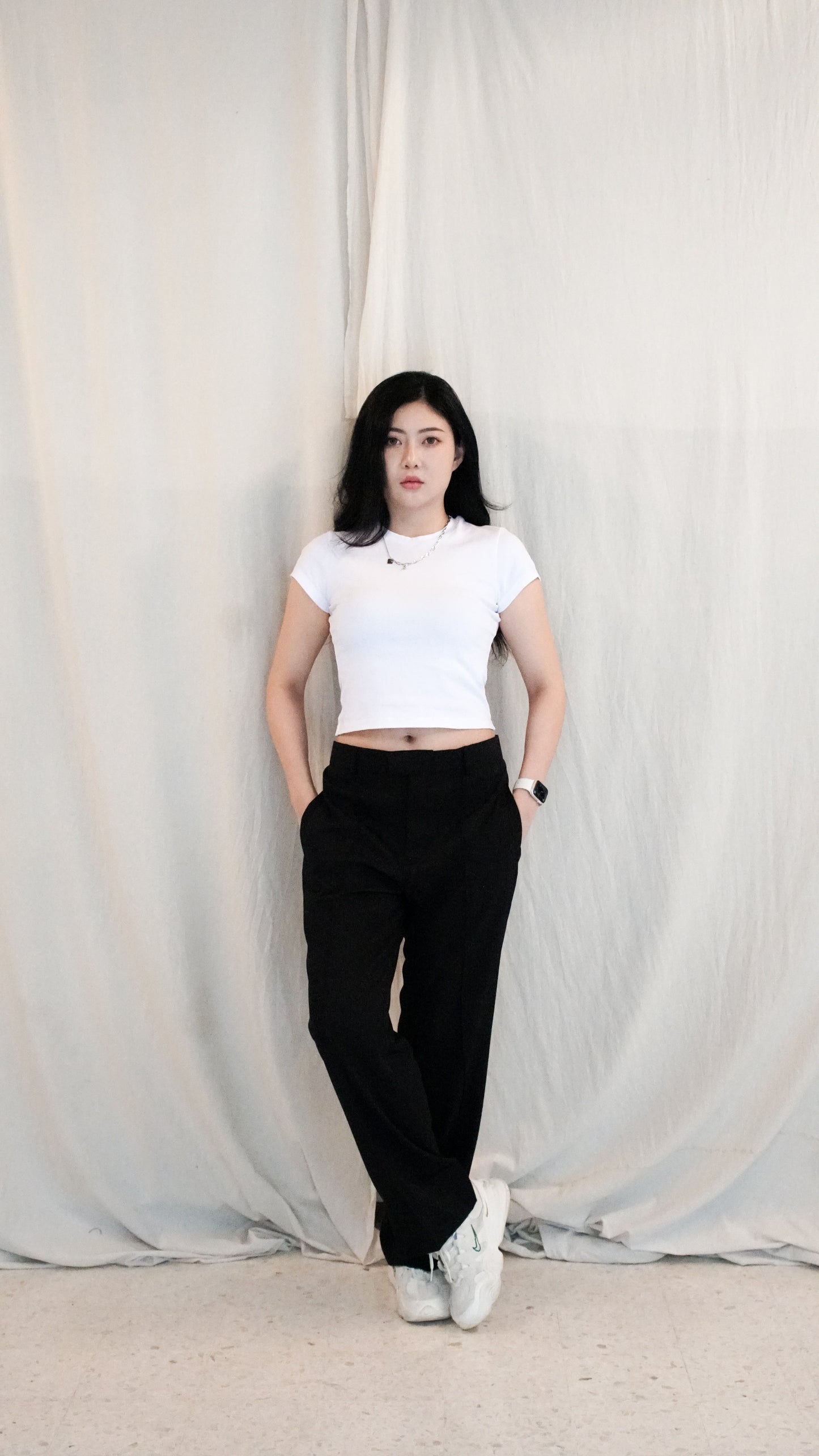 Smart Pleated Pants - Black