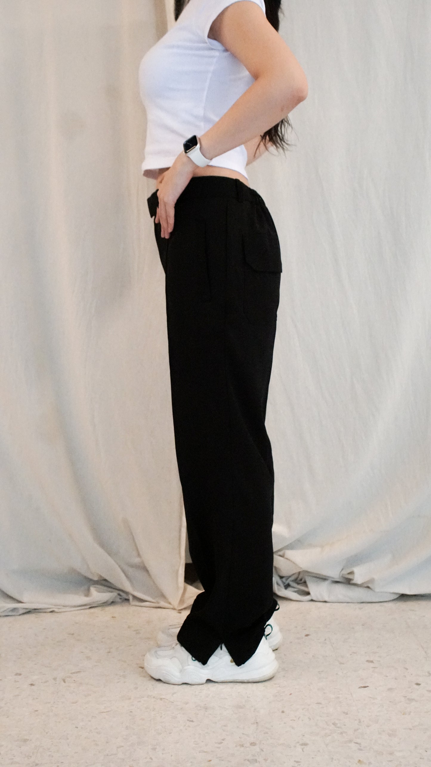 Smart Pleated Pants - Black